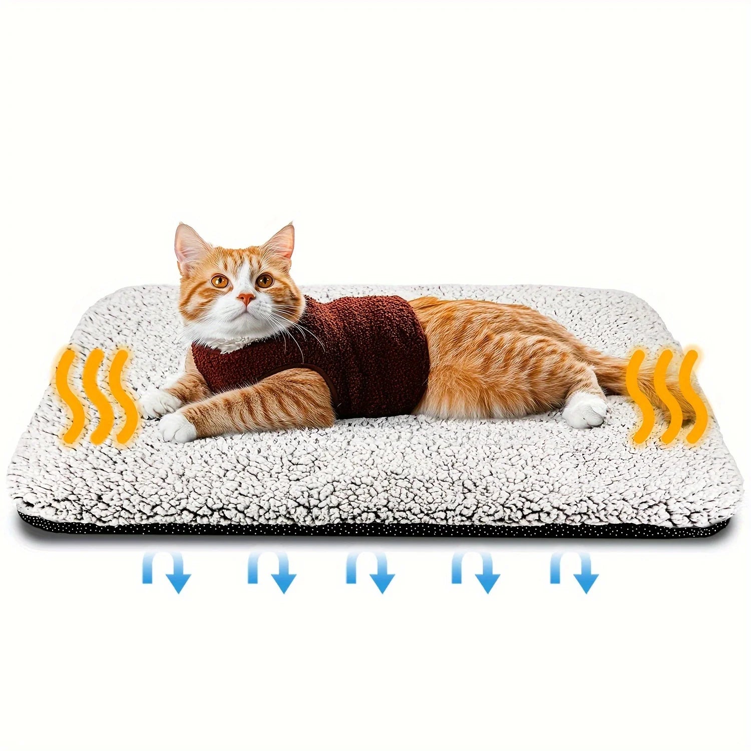 Self-Heating Pet Pad Blanket for Cats & Dogs - Washable Thermal Cushion Mat - Ditzy Petunia