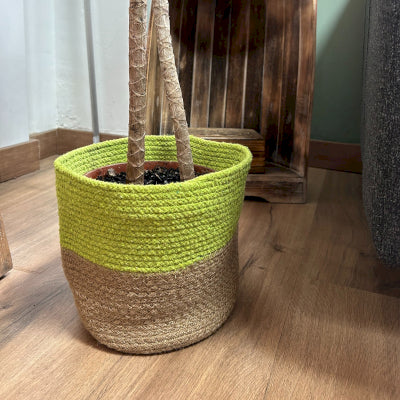 Cotton Rope Storage Baskets – Large Laundry Bin or 3-Piece Decorative Set - Ditzy Petunia