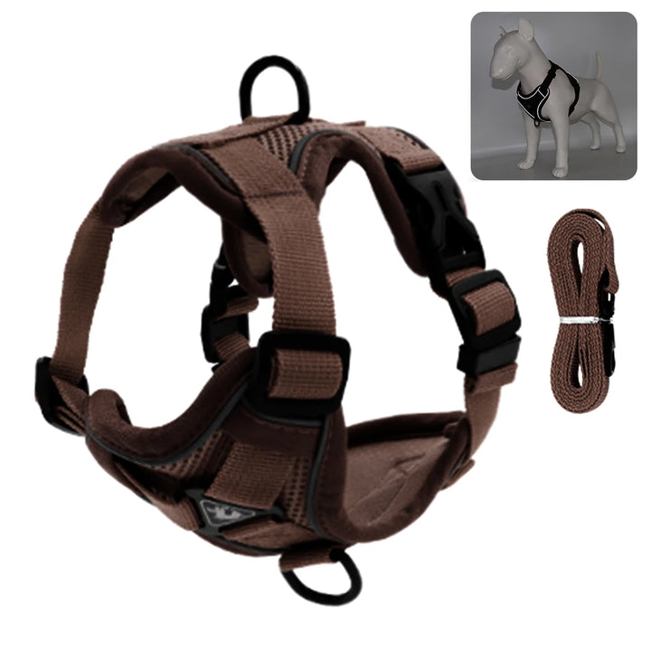 Reflective Padded Cat Harness with Ribbon Detail &amp; Leash – Adjustable &amp; Comfortable Nylon Vest for Cats - Ditzy Petunia
