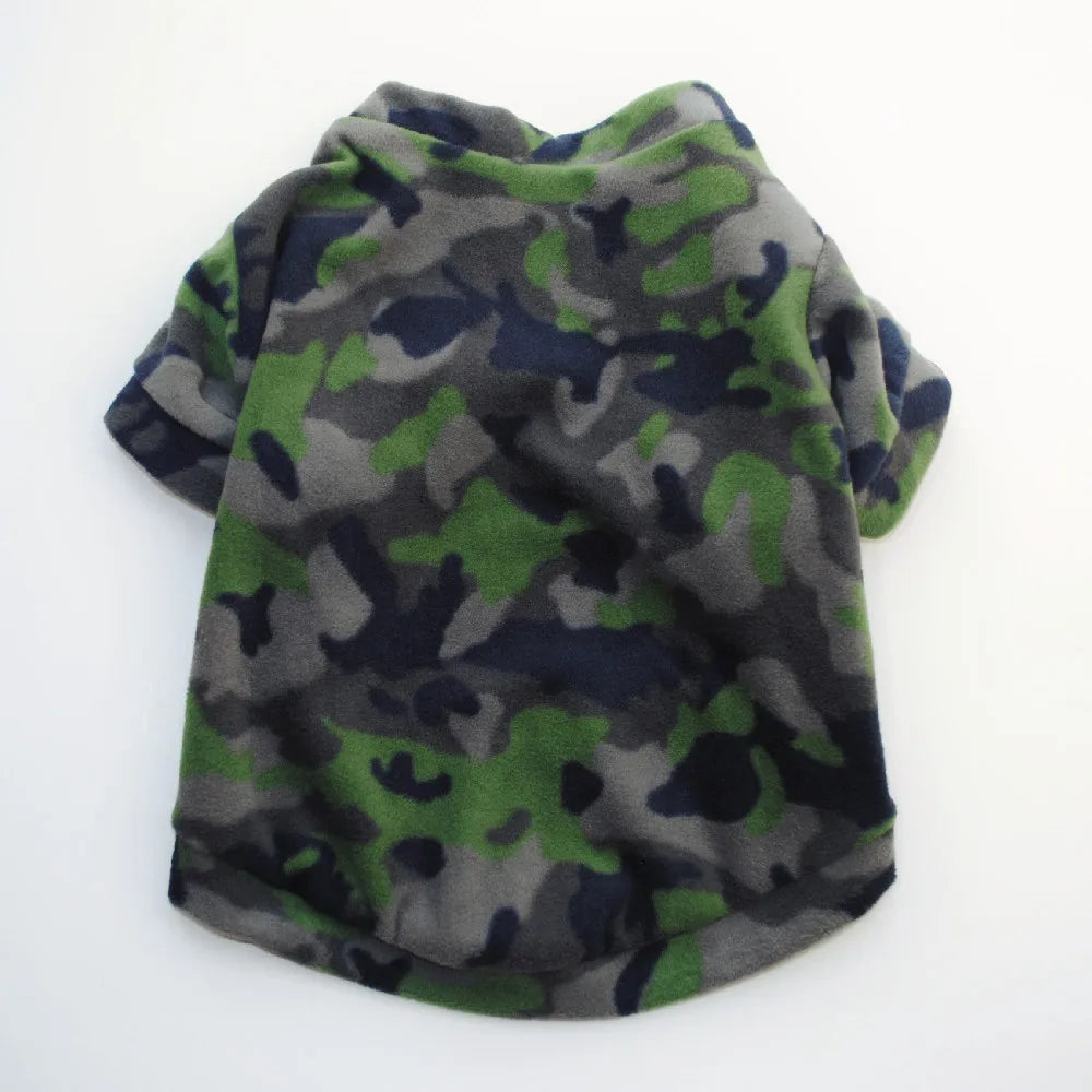 Warm Fleece Pet Dog Clothes Cute Skull Printed Pet Coat Puppy Dogs Shirt Jacket French Bulldog Pullover Camouflage Dog Clothing - Ditzy Petunia