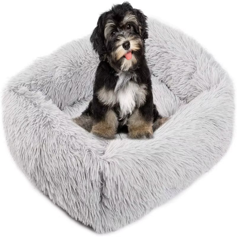 Luxury Plush Dog Bed - Washable Calming Pet Bed for Small, Medium, and Large Dogs (XS - XL) Ditzy Petunia
