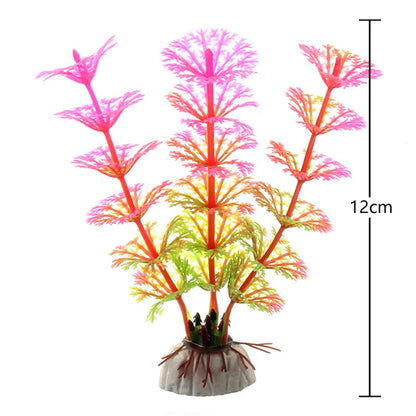 Artificial Aquarium Plant Decoration – Plastic Greenery with Resin Base