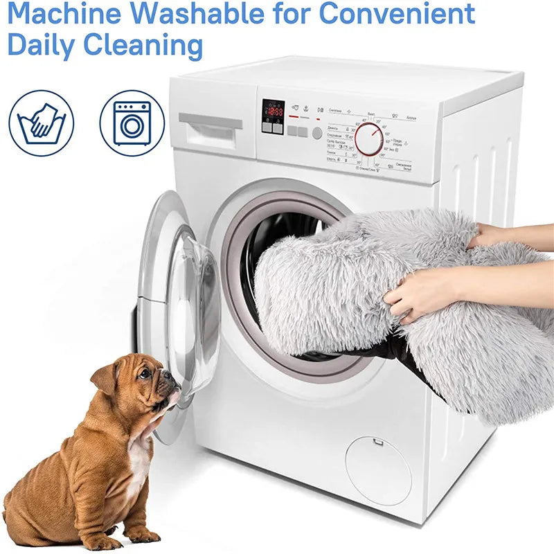 Luxury Plush Dog Bed - Washable Calming Pet Bed : XXL (110x90 cm) - Ditzy Petunia