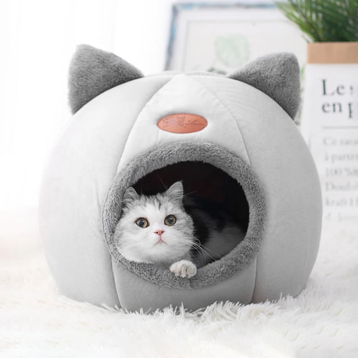 Warm Cat Cave Bed – Removable, Breathable &amp; Non-Slip Kitten House