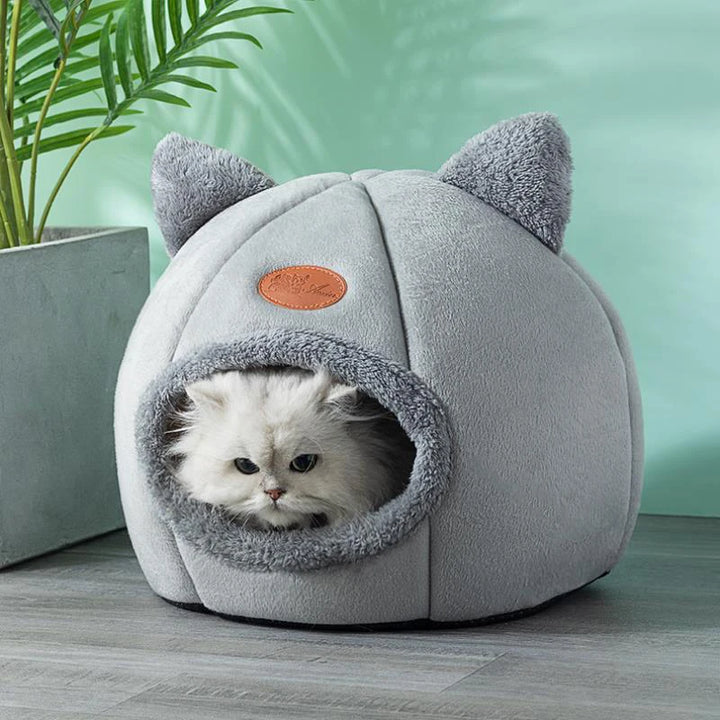 Warm Cat Cave Bed – Removable, Breathable &amp; Non-Slip Kitten House