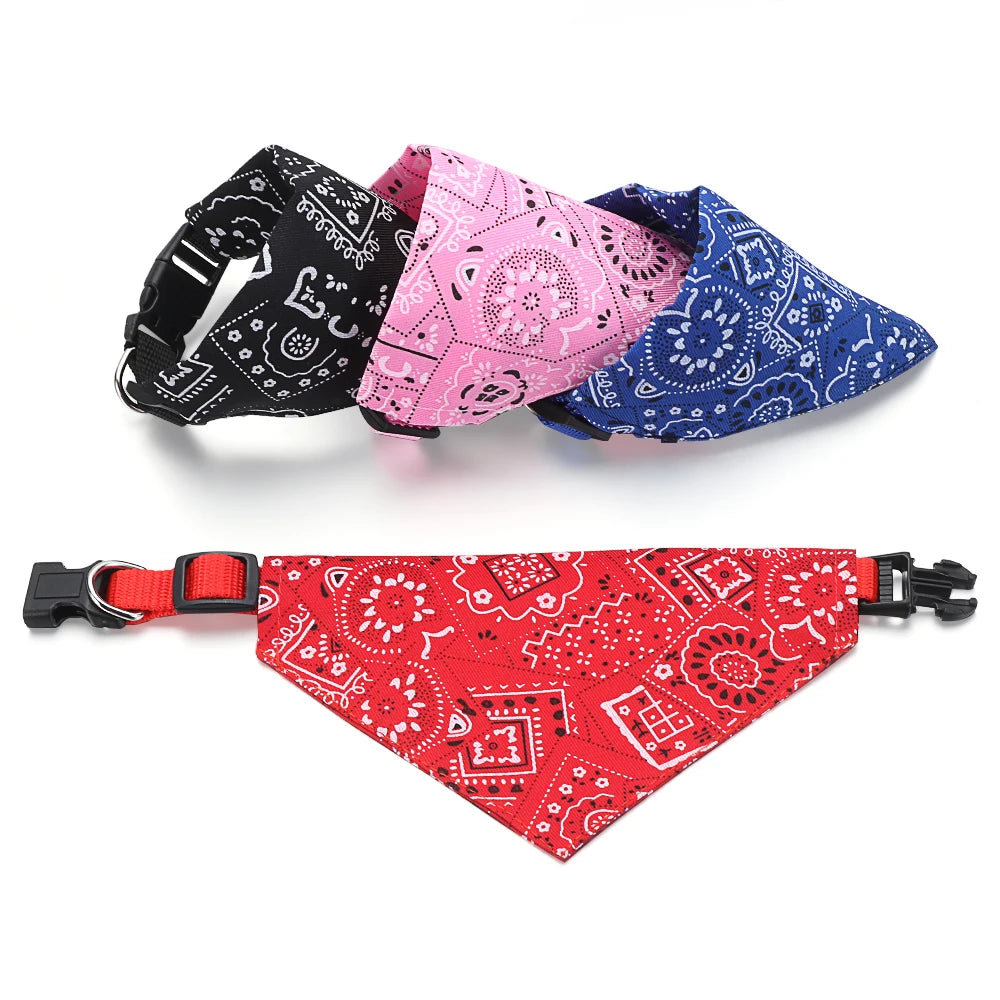 Adjustable Pet Bandana Collar – For Cats & Small Dogs - Ditzy Petunia