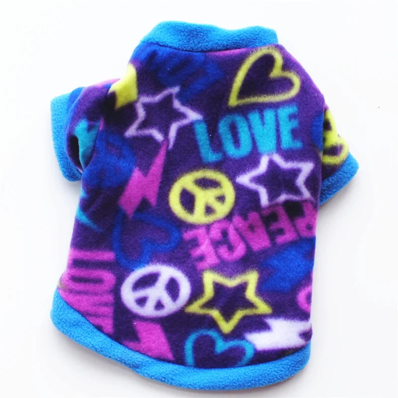 Cute Skull Print Dog Clothes - Winter Fleece Coat for Small Dogs - French Bulldog &amp; Chihuahua Clothing Ditzy Petunia