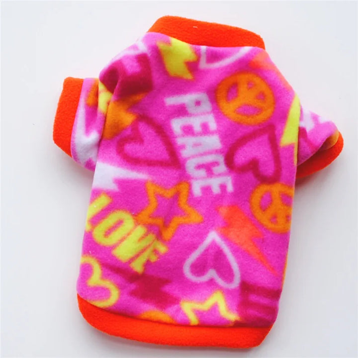 Cute Skull Print Dog Clothes - Winter Fleece Coat for Small Dogs - French Bulldog &amp; Chihuahua Clothing Ditzy Petunia