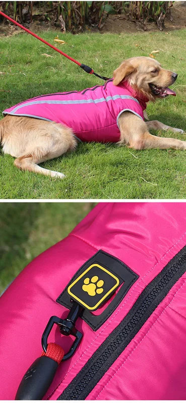 Waterproof Winter Dog Clothes for Large Dogs | Warm Big Dog Jackets | Padded Fleece Pet Coat with Safety Reflective Design | Durable Dog Clothing Ditzy Petunia