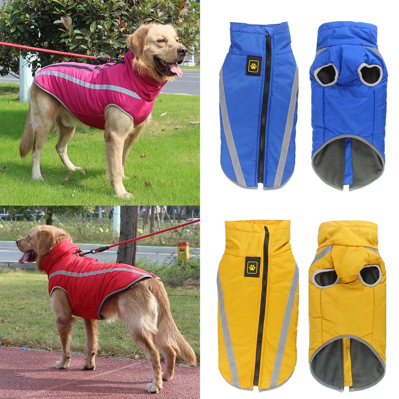 Waterproof Winter Dog Clothes for Large Dogs | Warm Big Dog Jackets | Padded Fleece Pet Coat with Safety Reflective Design | Durable Dog Clothing Ditzy Petunia
