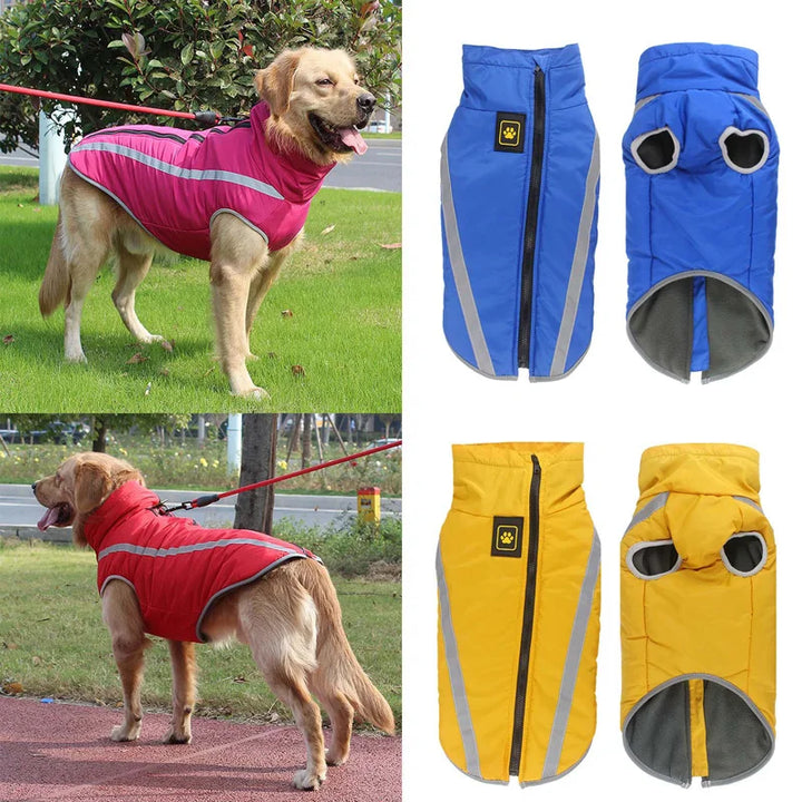 Waterproof Winter Dog Clothes for Large Dogs | Warm Big Dog Jackets | Padded Fleece Pet Coat with Safety Reflective Design | Durable Dog Clothing Ditzy Petunia