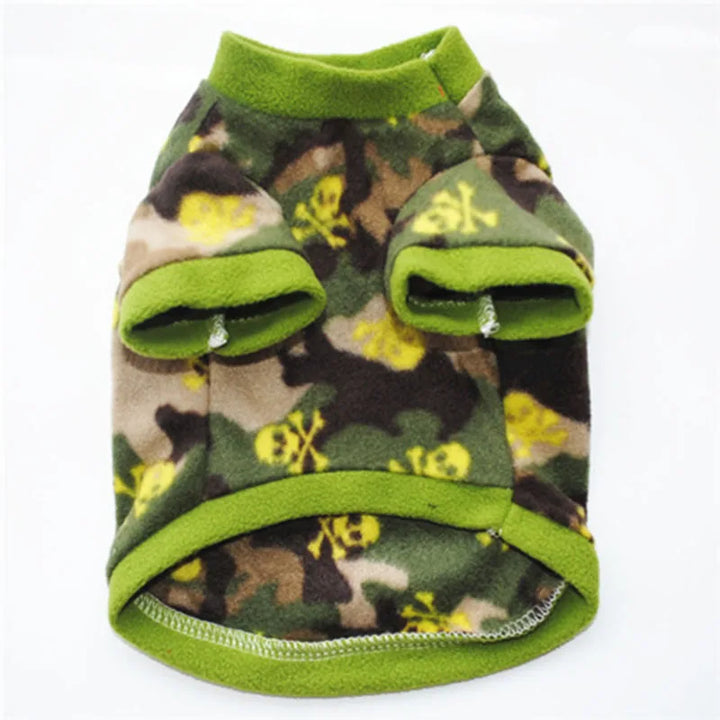 Cute Skull Print Dog Clothes - Winter Fleece Coat for Small Dogs - French Bulldog &amp; Chihuahua Clothing Ditzy Petunia