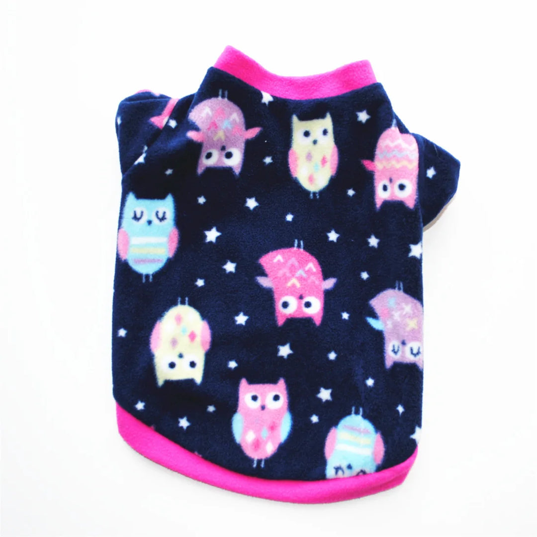 Cute Skull Print Dog Clothes - Winter Fleece Coat for Small Dogs - French Bulldog &amp; Chihuahua Clothing Ditzy Petunia