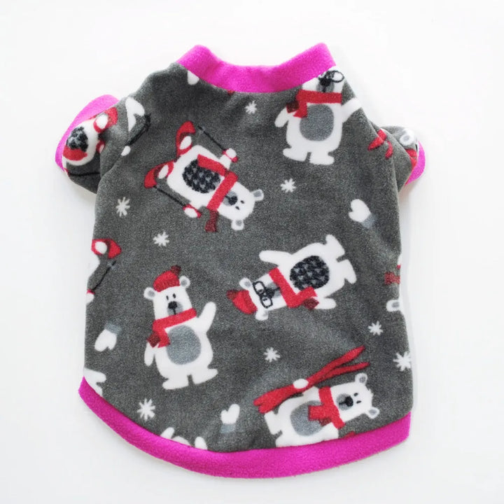 Cute Skull Print Dog Clothes - Winter Fleece Coat for Small Dogs - French Bulldog &amp; Chihuahua Clothing Ditzy Petunia