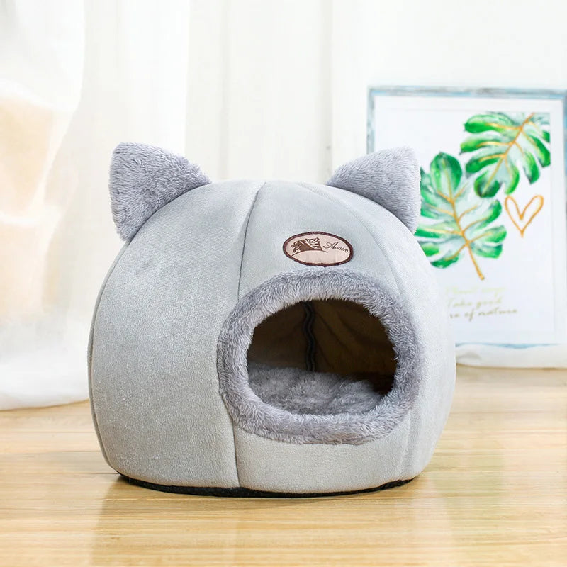 Warm Cat Cave Bed – Removable, Breathable &amp; Non-Slip Kitten House