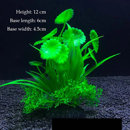 Artificial Aquarium Plant Decoration – Plastic Greenery with Resin Base