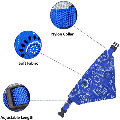 Adjustable Pet Bandana Collar – For Cats & Small Dogs