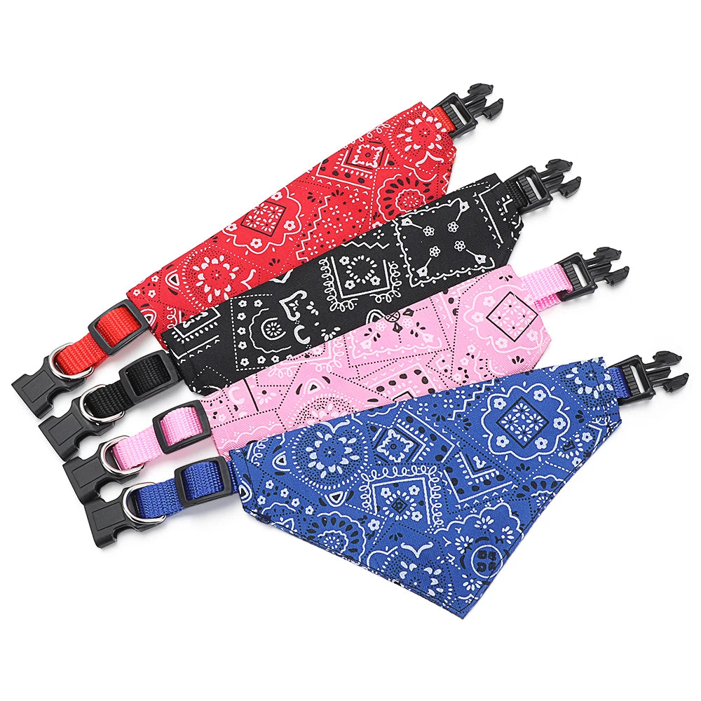 Adjustable Pet Bandana Collar – For Cats & Small Dogs - Ditzy Petunia