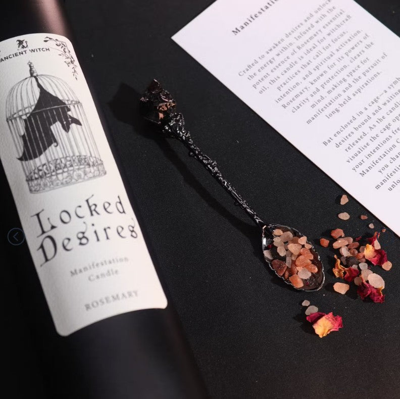 Witchcraft Ritual Gift Set – Candles & Gemstone Spoons