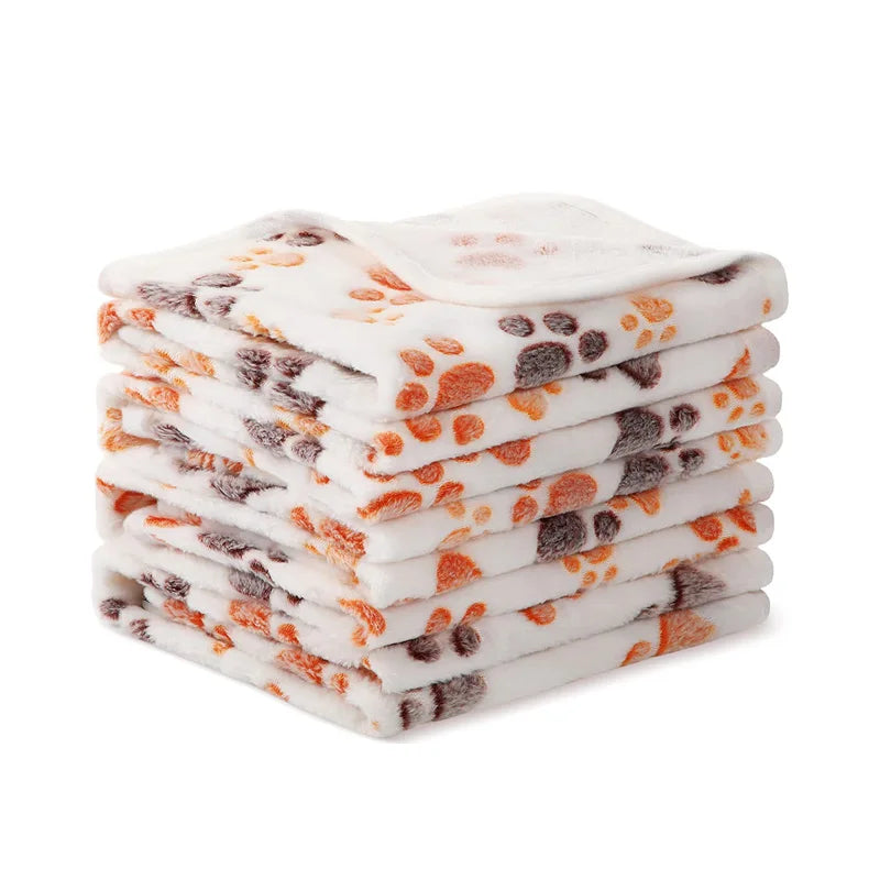 Ultra-Soft Coral Fleece Pet Blanket – Elephant &amp; Paw Print Designs - Ditzy Petunia