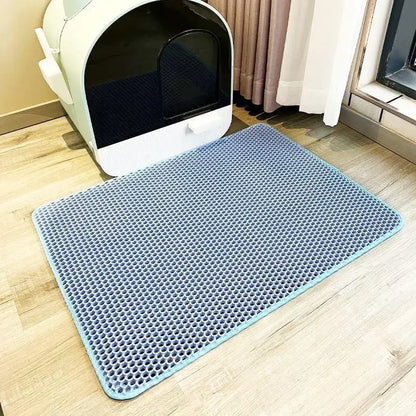 🐱 Dual-Layer Waterproof Cat Litter Mat – Keep Floors Clean & Litter Contained