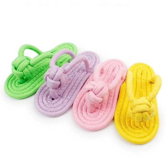 🐶 Funny Slipper-Shaped Rope Chew Toy – Durable Cotton Molar Toy for Dogs