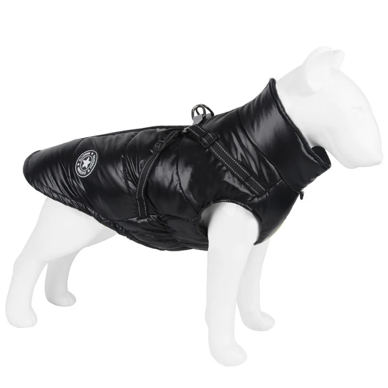 Winter Dog Jacket with Harness | Waterproof Warm Coat for Small &amp; Medium Dogs | Pet Clothes for Chihuahua, French Bulldog, and More - Ditzy Petunia