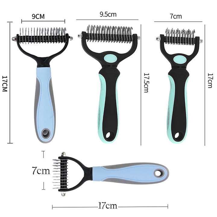 Professional Pet Deshedding Brush for Dogs and Cats - Fur Knot Cutter &amp; Grooming Comb - Ditzy Petunia