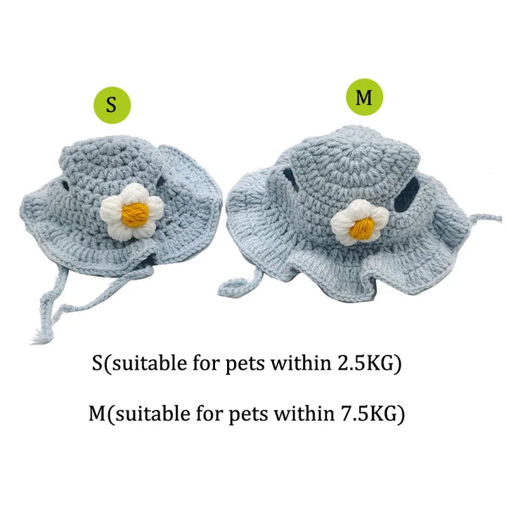 🎩 Knitted Pet Hat – Cute Elastic Beanie for Cats &amp; Small Dogs - Ditzy Petunia