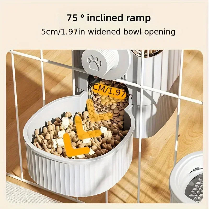 2-in-1 Automatic Pet Feeder and Water Dispenser – Gravity-Based System - Ditzy Petunia