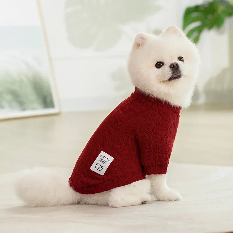 Knitted Dog Sweater - Warm Winter Wear for Small Dogs &amp; Cats | Cozy Wool Pet Apparel - Ditzy Petunia