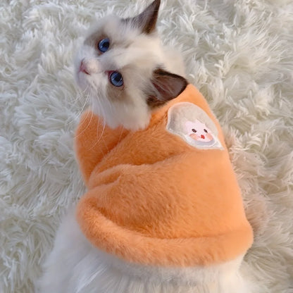 Fashion Cat Vest for Autumn & Winter – Solid Color Warm Kitten & Small Dog Sweater, Cozy Pet Clothes