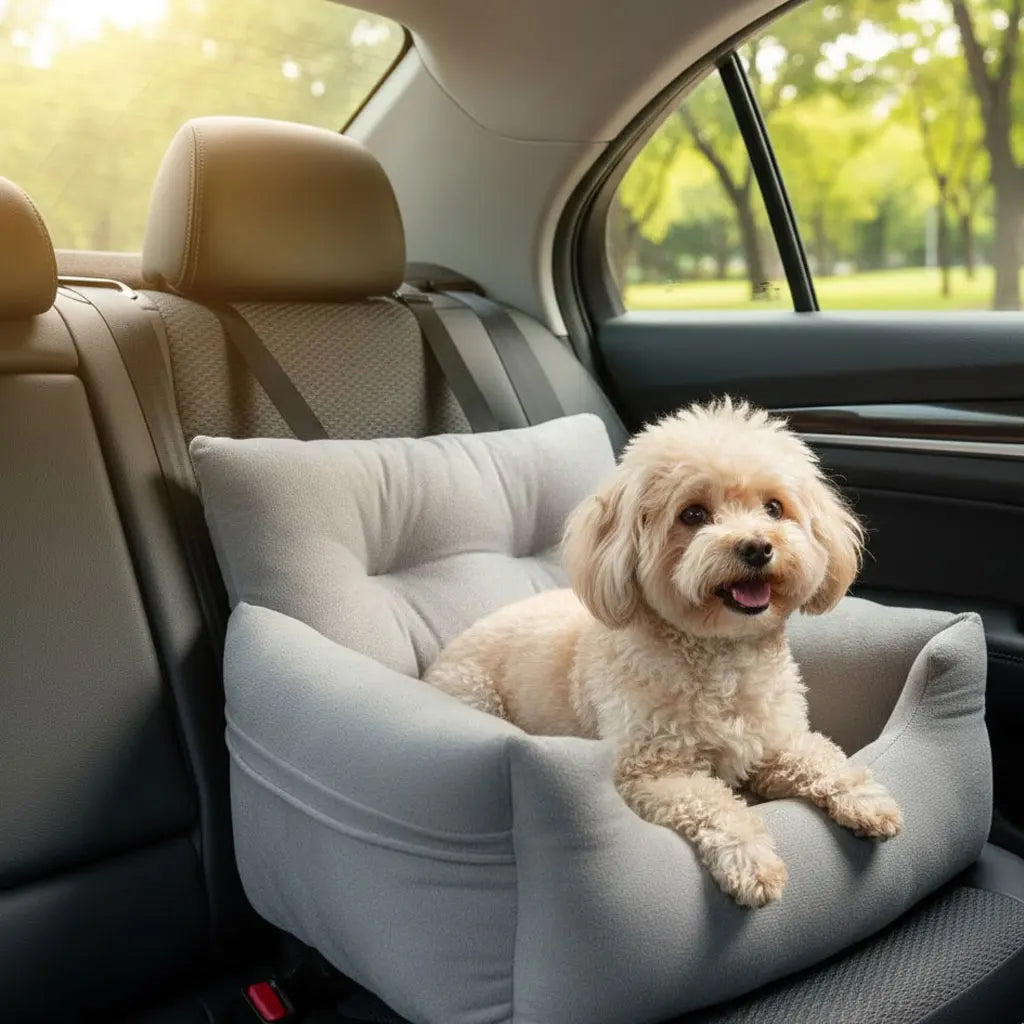 Knitted Anti-Slip Pet Bed Mat for vehicles — Massage Cushion with Cotton Filling for Dogs &amp; Cats