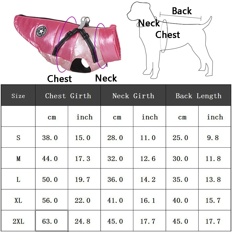 Winter Dog Jacket with Harness | Waterproof Warm Coat for Small &amp; Medium Dogs | Pet Clothes for Chihuahua, French Bulldog, and More - Ditzy Petunia