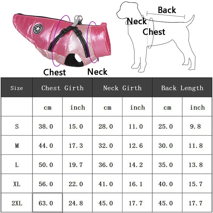Winter Dog Jacket with Harness | Waterproof Warm Coat for Small &amp; Medium Dogs | Pet Clothes for Chihuahua, French Bulldog, and More - Ditzy Petunia