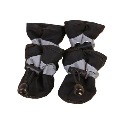 4pcs Waterproof PU Dog Shoes – Non-Slip Puppy Boots for Small to Medium Dogs