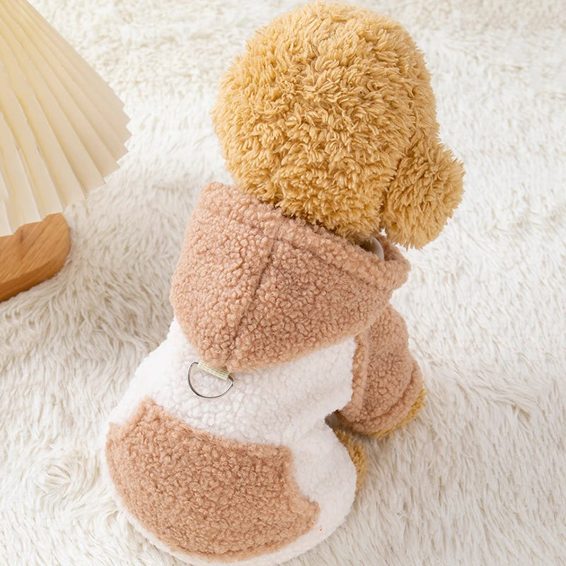 Berber Fleece Puppy Dog Hooded Sweater - Ditzy Petunia