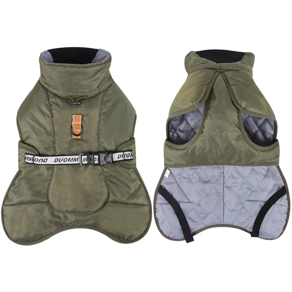 Big Dog Jacket Windproof Winter Warm Dog Clothes for Medium Large Dogs Labrador Coat Golden Retriever Costume Pitbull Outfits - Ditzy Petunia