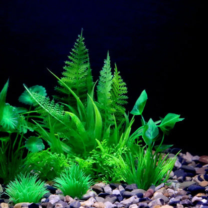 Artificial Aquarium Plant Decoration – Plastic Greenery with Resin Base