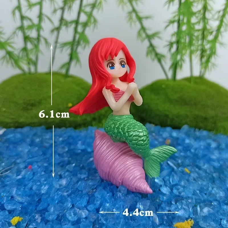 Colorful Mermaid Aquarium Decorations – Cartoon Figurine Ornaments for Fish Tanks &amp; Desks - Ditzy Petunia