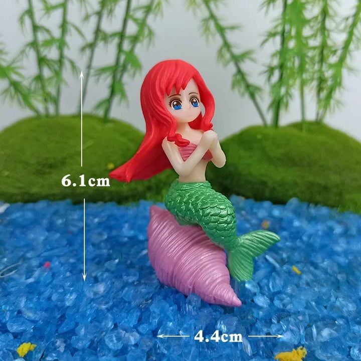 Colorful Mermaid Aquarium Decorations – Cartoon Figurine Ornaments for Fish Tanks &amp; Desks - Ditzy Petunia