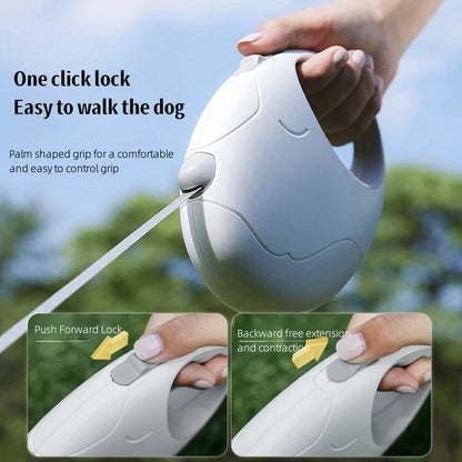 Retractable Nylon Dog Leash – Quick Release Pet Lead for Puppies & Small Dogs