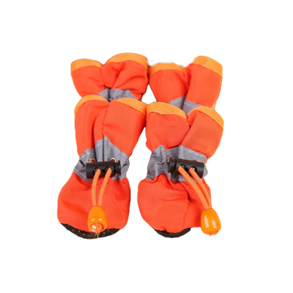 4pcs Waterproof PU Dog Shoes – Non-Slip Puppy Boots for Small to Medium Dogs