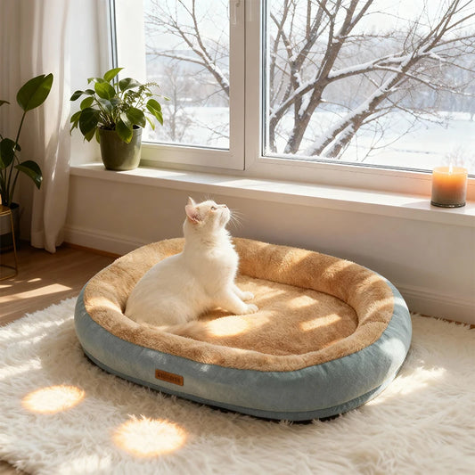Plush Cat & Dog Bed – Cozy, Breathable Winter Pet Bed