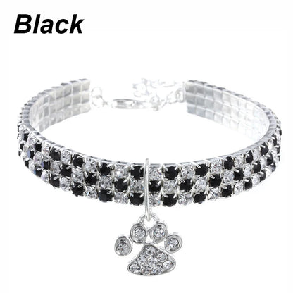 Elegant Crystal Pet Collar – Adjustable Jewelled Necklace for Cats & Dogs