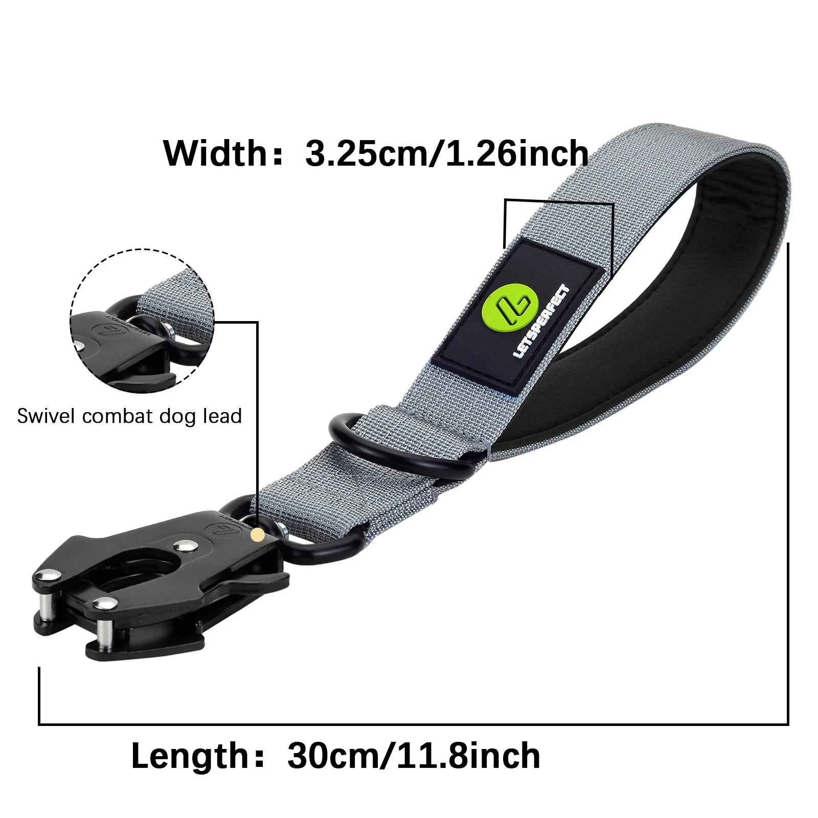 Tactical Nylon Dog Collar with Handle – Adjustable, Padded, and Heavy-Duty for Large Dogs - Ditzy Petunia