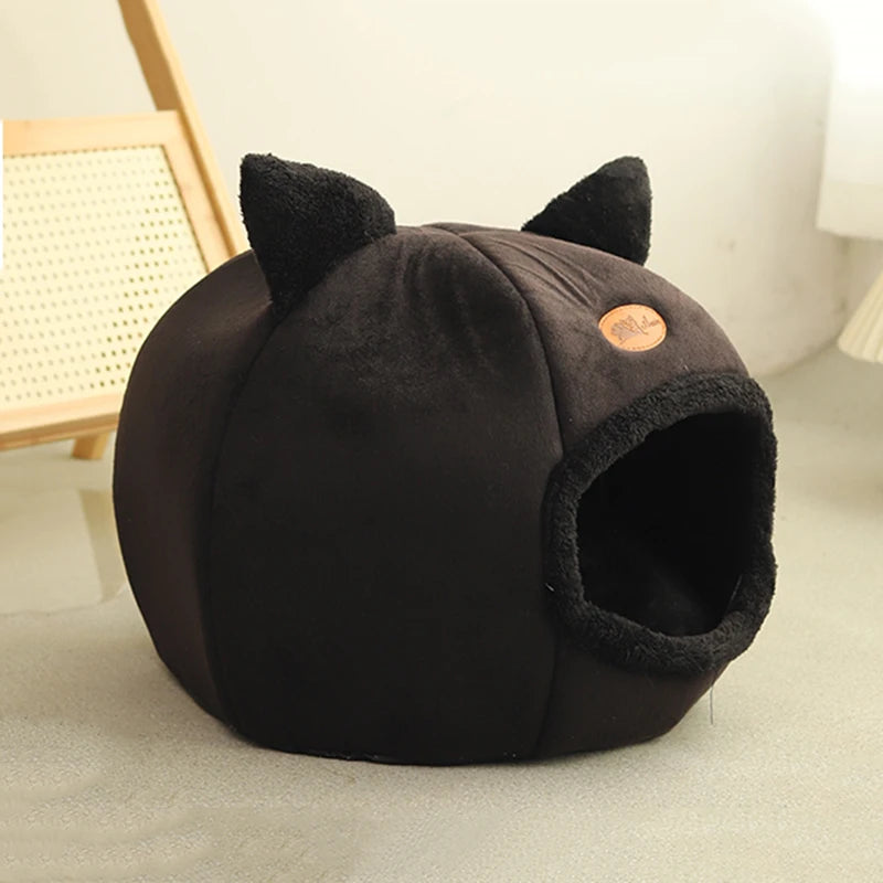 Warm Cat Cave Bed – Removable, Breathable &amp; Non-Slip Kitten House