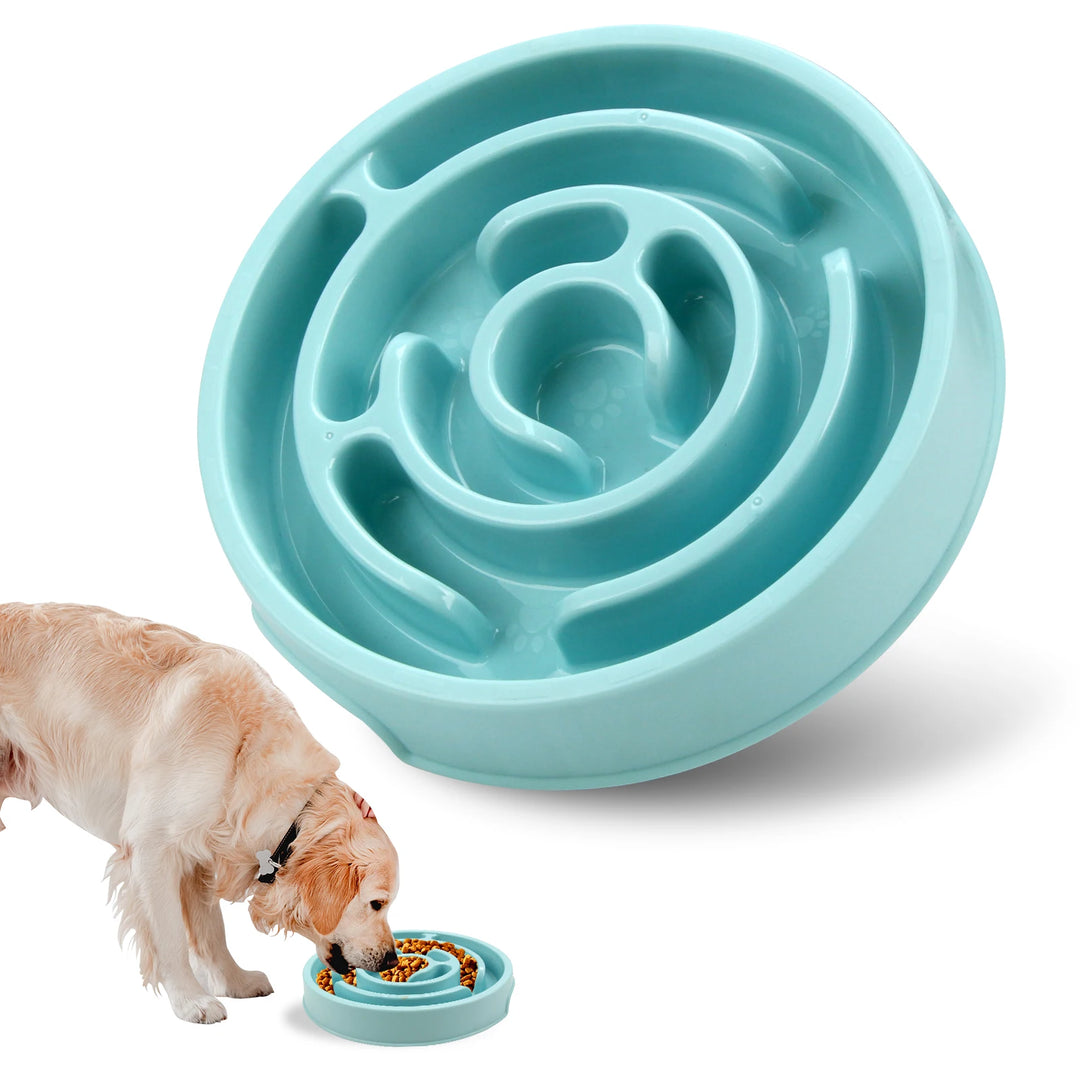 Pet Slow Feeder Bowl - Non-Slip Anti-Gulping Maze Design for Dogs &amp; Cats - Ditzy Petunia