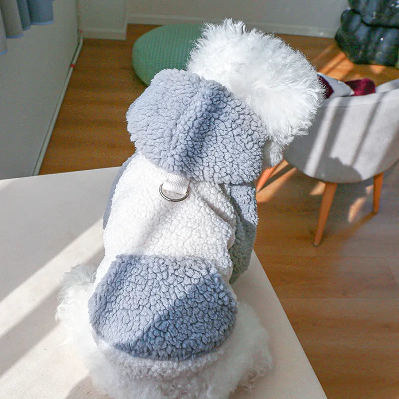 Berber Fleece Puppy Dog Hooded Sweater - Ditzy Petunia