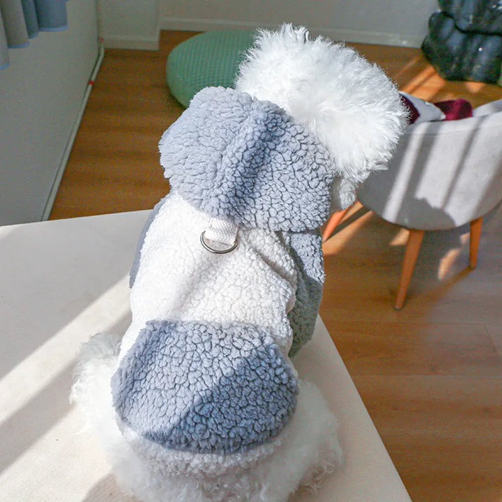 Berber Fleece Puppy Dog Hooded Sweater - Ditzy Petunia